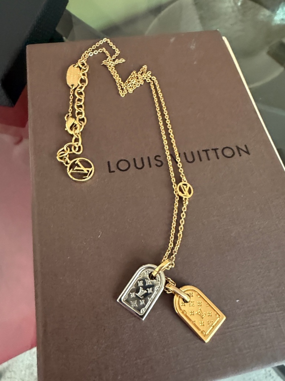 Louis Vuitton Two-Tone Tag Necklace - Gold & Silver Accents